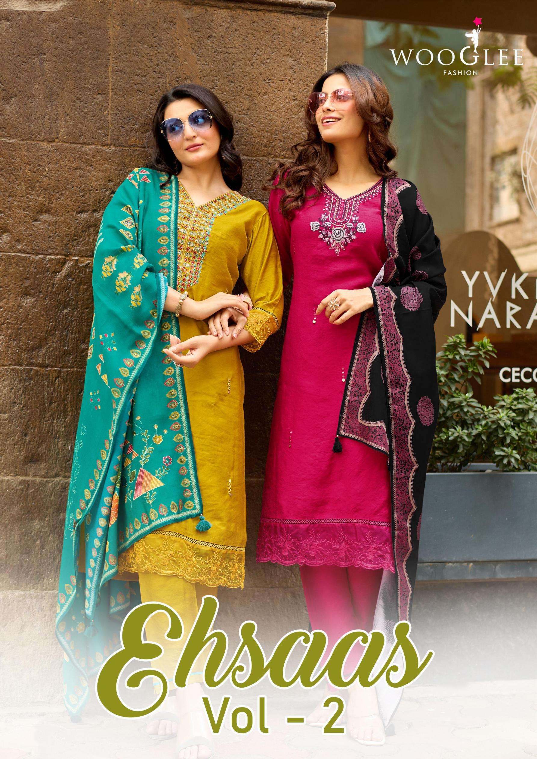 wooglee ehsaas vol 2 series 2007-2012 viscose Weaving Thread Handwork readymade suit