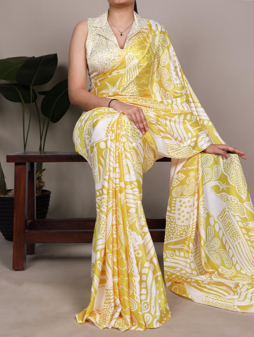ynf 7002 satin silk printed saree latest collection