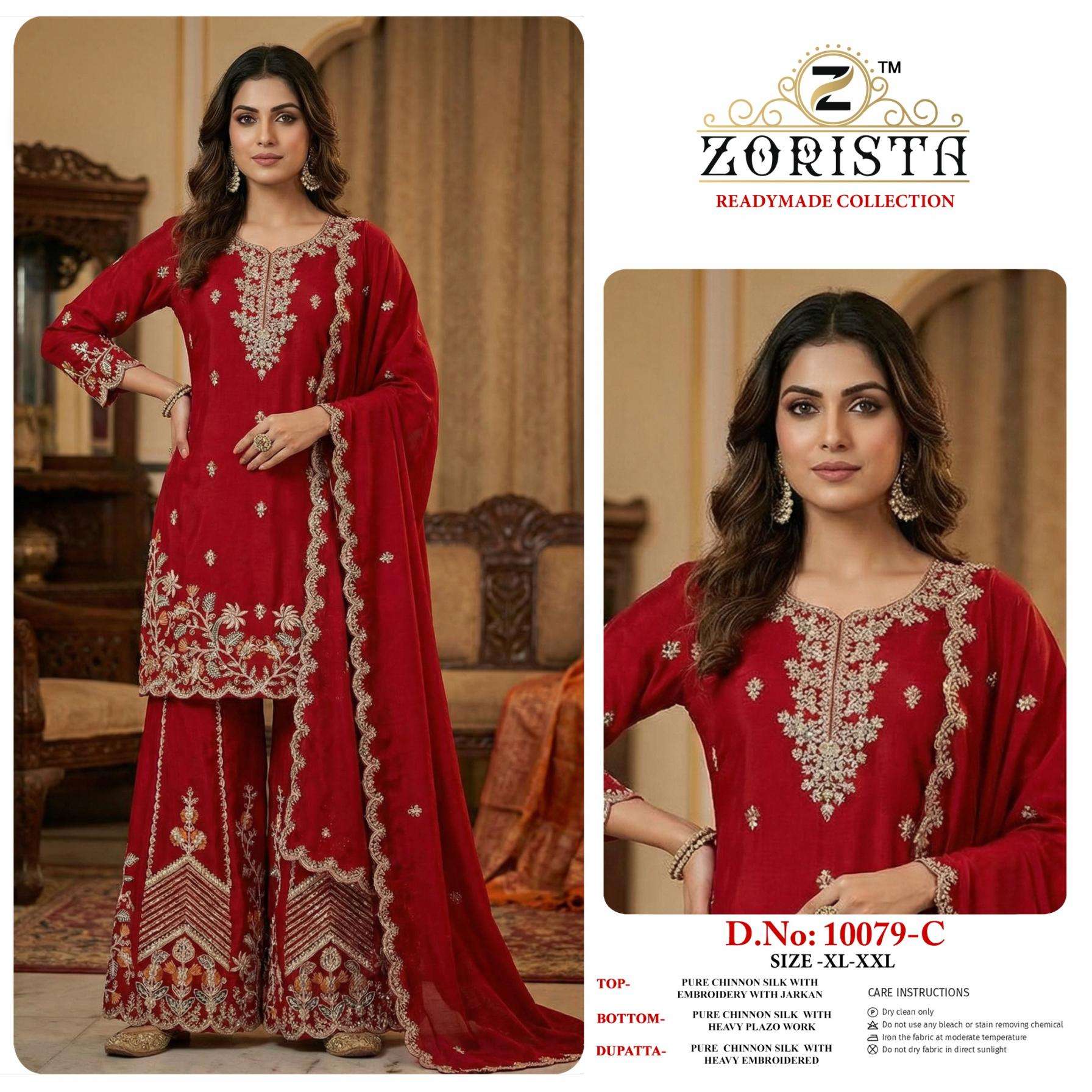 zorista 10079 chinon silk readymade wholesale suit in surat