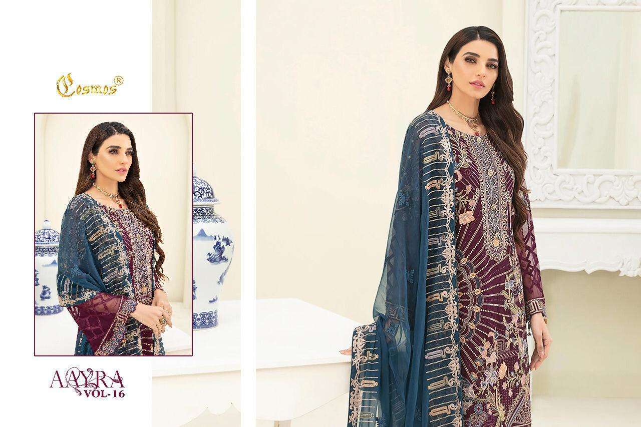 AAYRA VOL 16 BY COSMOS FASHION HEAVY WORK GEORGETTE DRESSES FOR WHOLESALE