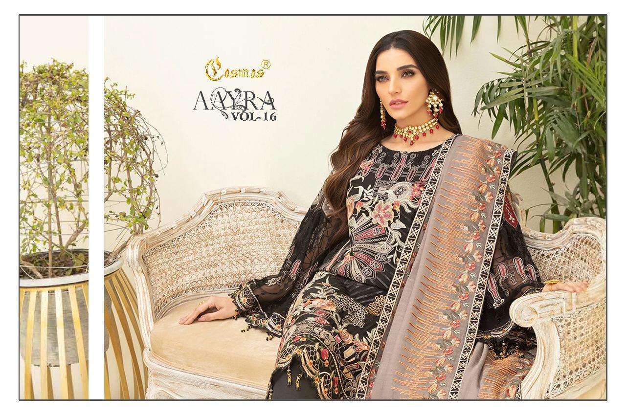 AAYRA VOL 16 BY COSMOS FASHION HEAVY WORK GEORGETTE DRESSES FOR WHOLESALE