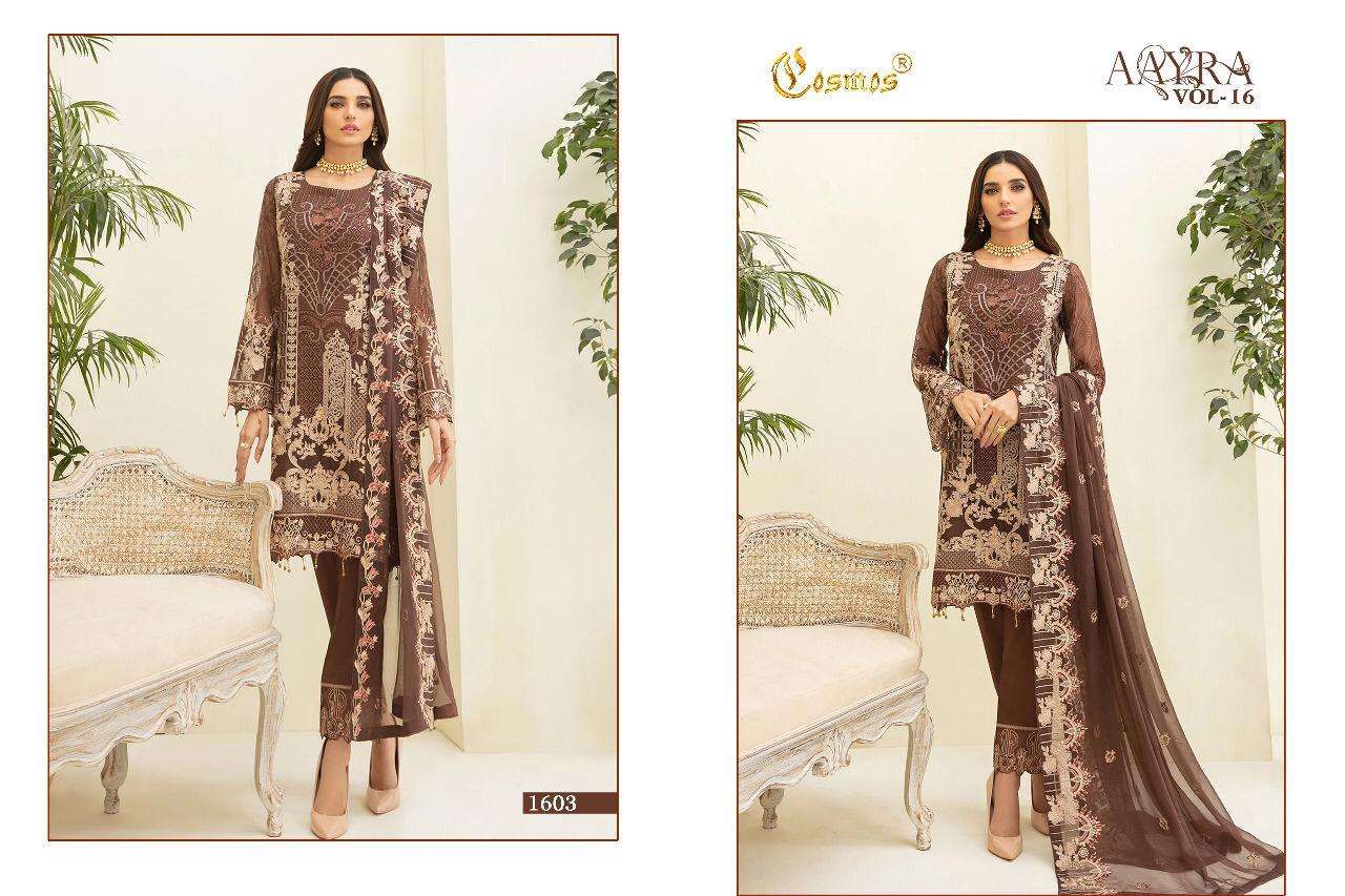 AAYRA VOL 16 BY COSMOS FASHION HEAVY WORK GEORGETTE DRESSES FOR WHOLESALE