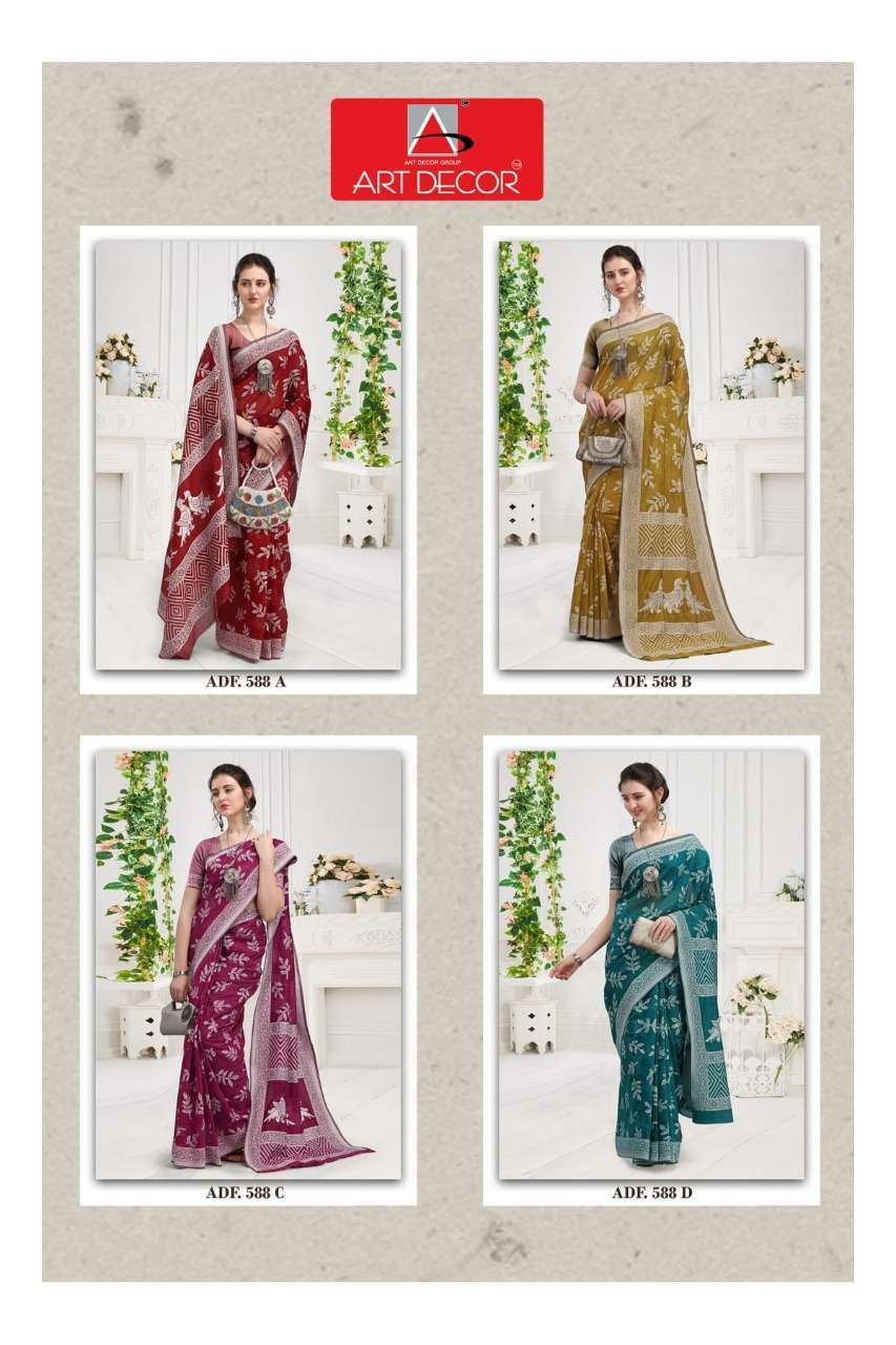 ART DECOR KADAMBARI HANDLOOM COTTON FANCY SARIS WHOLESALE