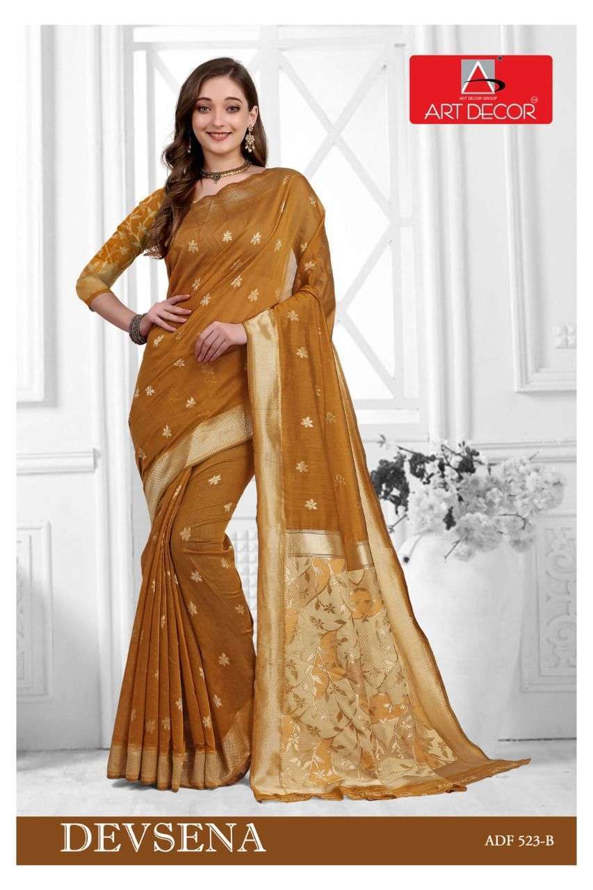 DEVSENA BY ART DECOR HANDLOOM COTTON CASUAL FANCY SAREES