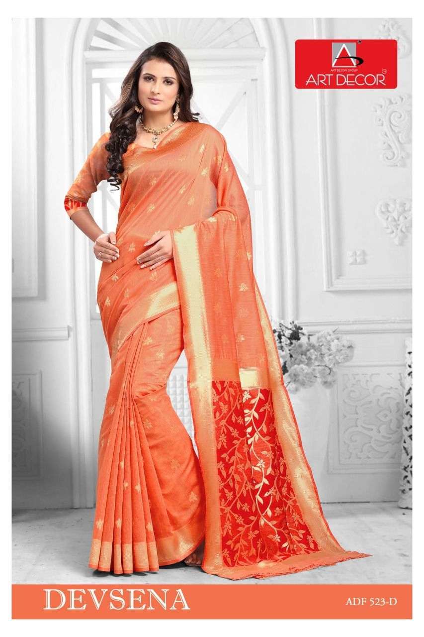 DEVSENA BY ART DECOR HANDLOOM COTTON CASUAL FANCY SAREES