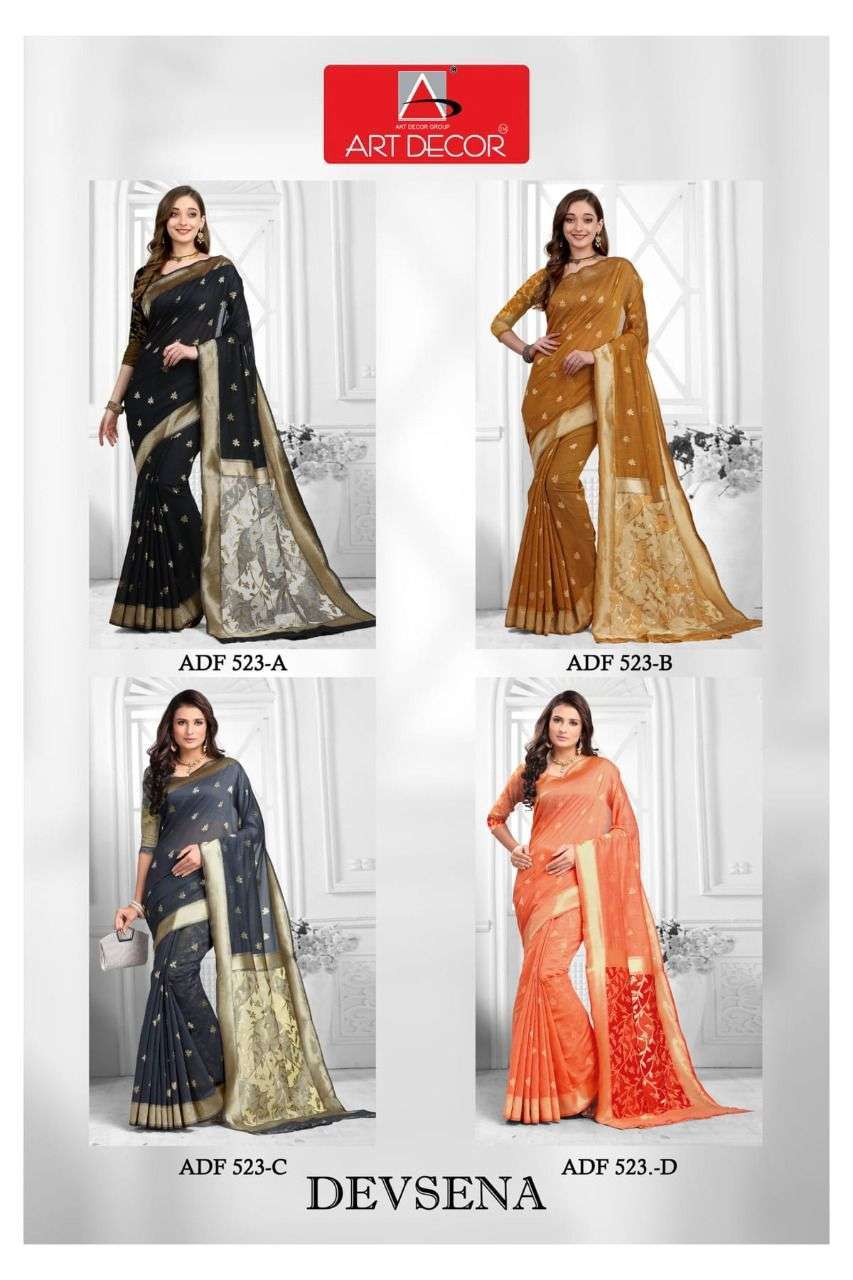 DEVSENA BY ART DECOR HANDLOOM COTTON CASUAL FANCY SAREES