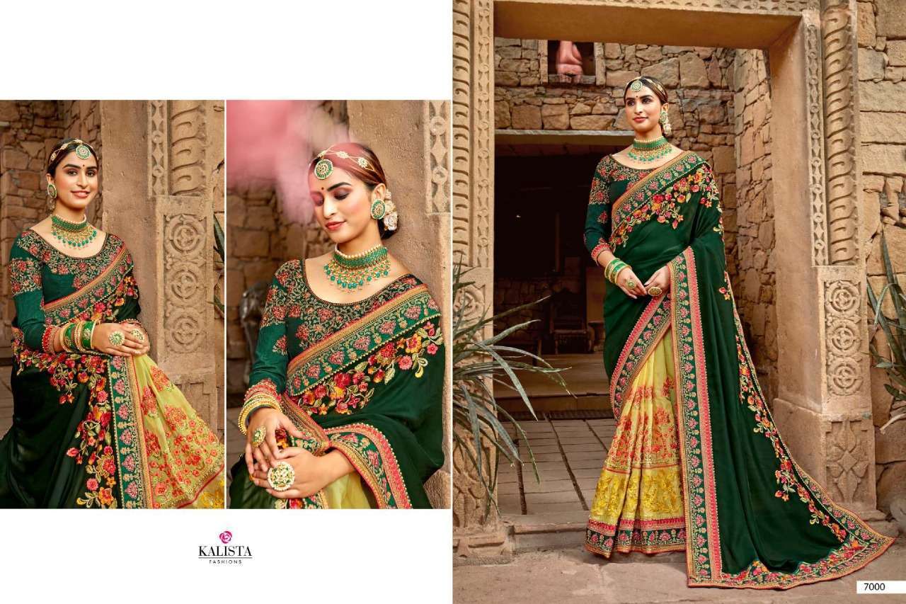 KHWAAB VOL 17 BY KALISTA SILK HEAVY EMBROIDERY WEDDING FANCY SAREE