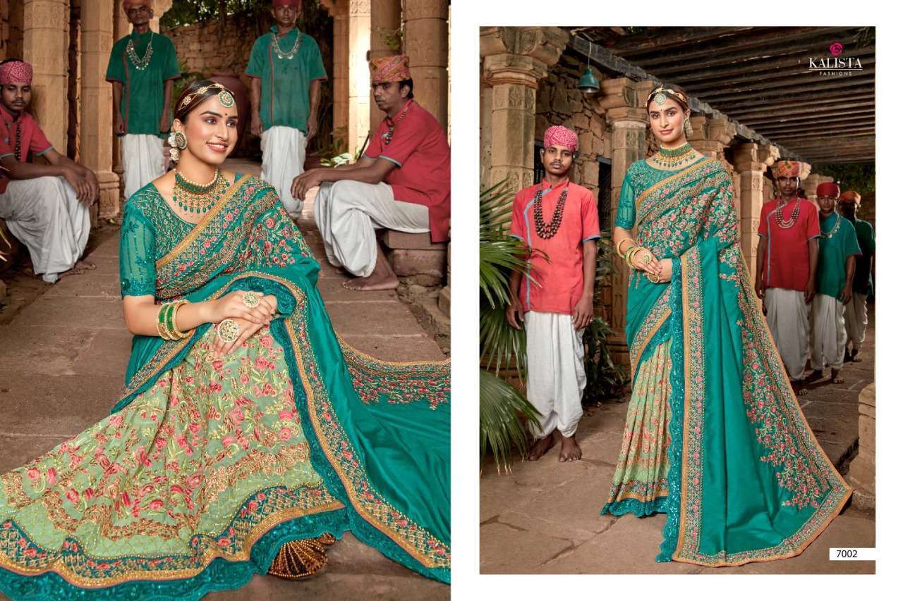 KHWAAB VOL 17 BY KALISTA SILK HEAVY EMBROIDERY WEDDING FANCY SAREE