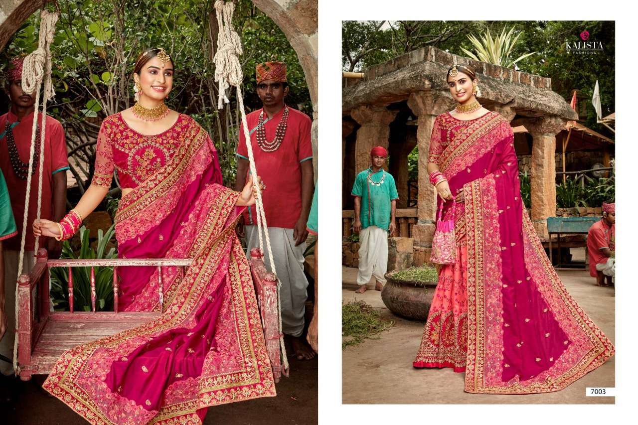 KHWAAB VOL 17 BY KALISTA SILK HEAVY EMBROIDERY WEDDING FANCY SAREE