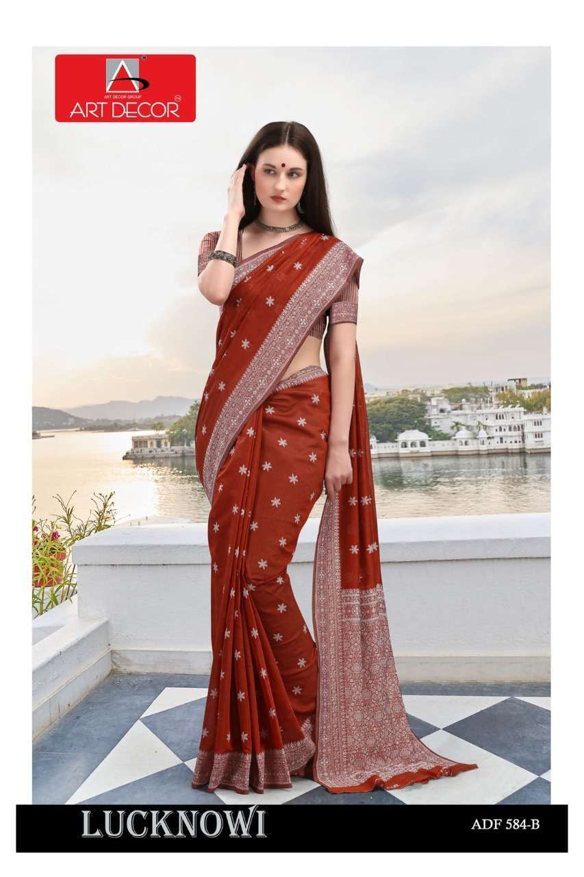 LUCKNOWI BY ART DECOR HANDLOOM COTTON FANCY SAREES
