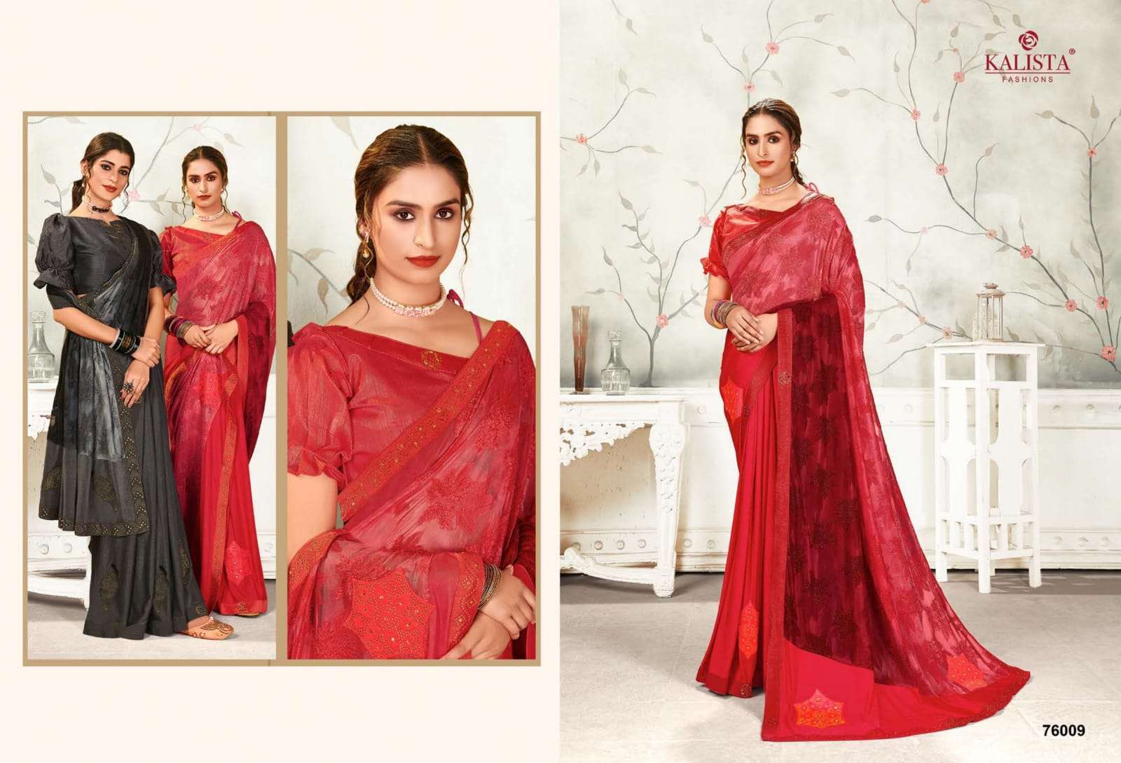 ONE PLUS VOL 3 BY KALISTA PRINTED FANCY ETHNIC WEAR SAREES
