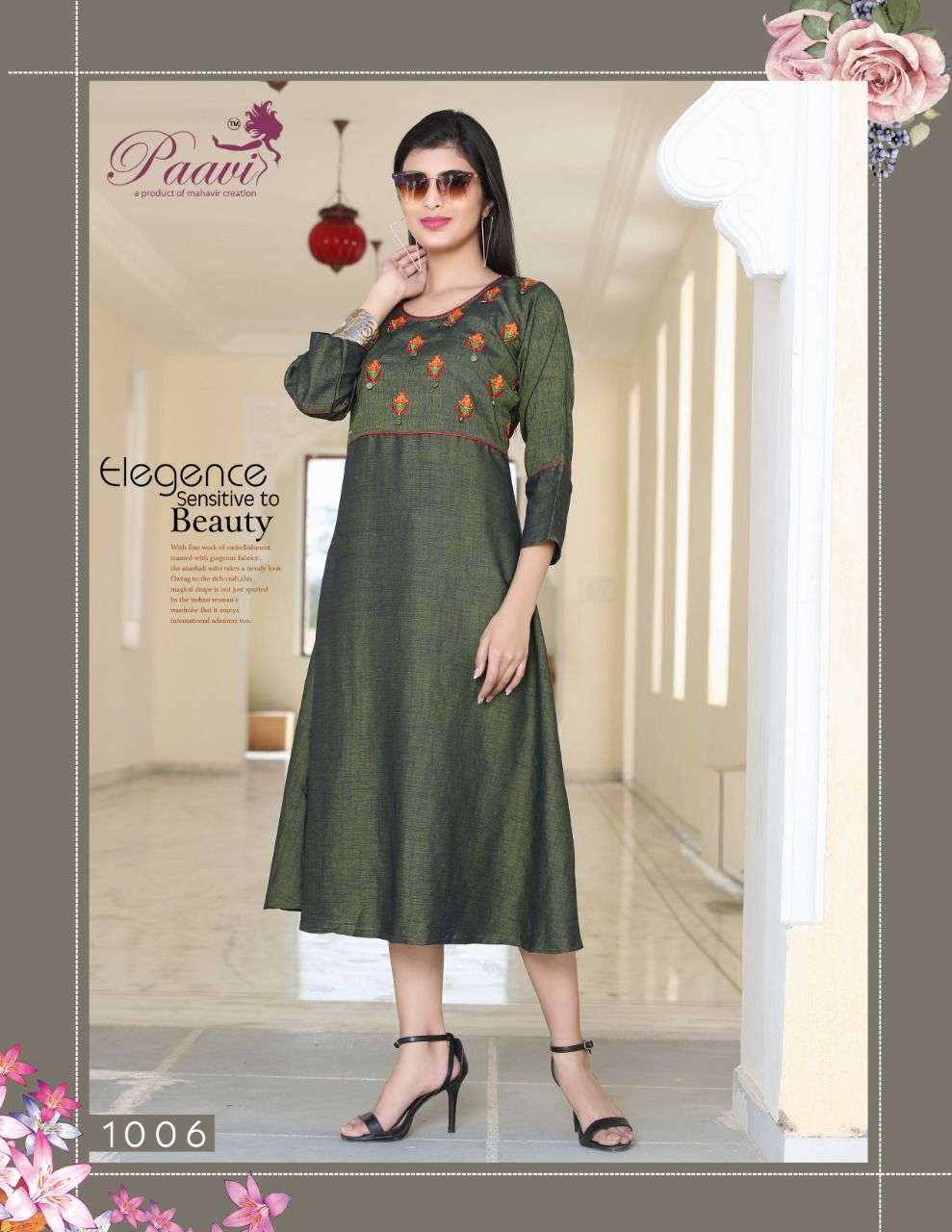 TANIYA VOL.3 BY PAAVI HEAVY RAYON TWO TONE WITH WORK KURTI CATALOG WHOLESALER BEST RATE