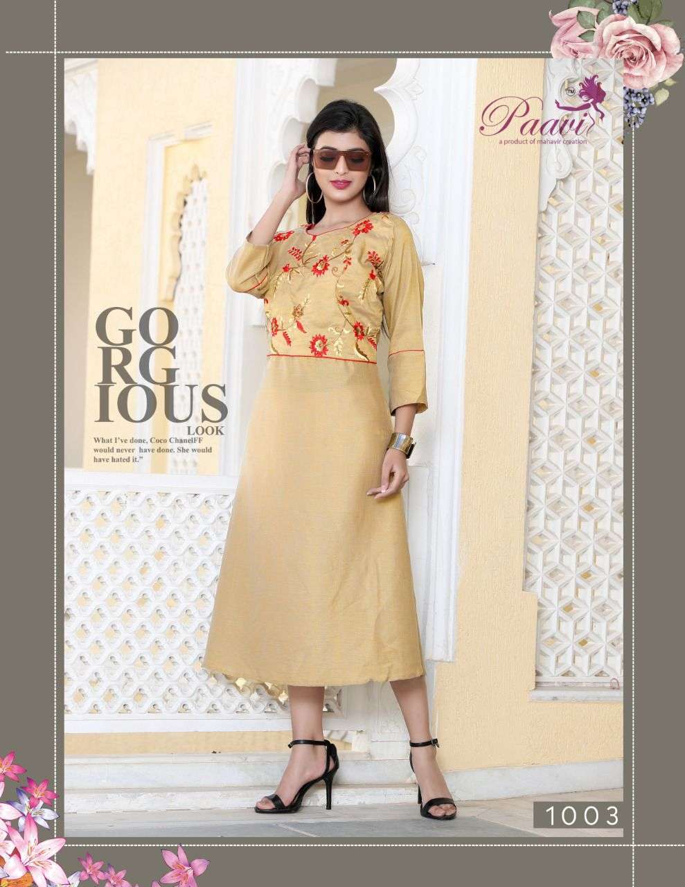 TANIYA VOL.3 BY PAAVI HEAVY RAYON TWO TONE WITH WORK KURTI CATALOG WHOLESALER BEST RATE