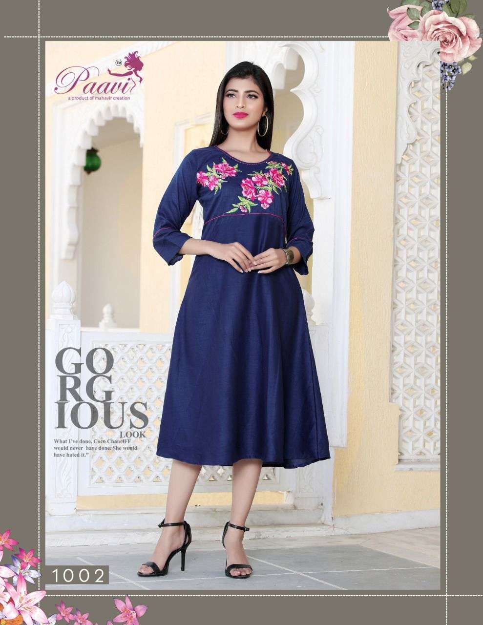 TANIYA VOL.3 BY PAAVI HEAVY RAYON TWO TONE WITH WORK KURTI CATALOG WHOLESALER BEST RATE
