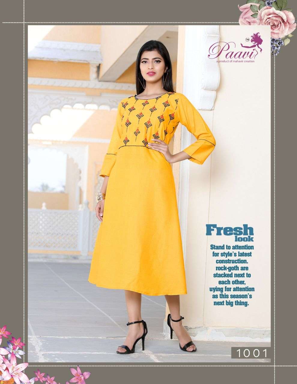 TANIYA VOL.3 BY PAAVI HEAVY RAYON TWO TONE WITH WORK KURTI CATALOG WHOLESALER BEST RATE