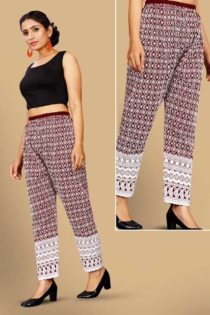 chicken plazo dark colors chikankari cotton palazzo 