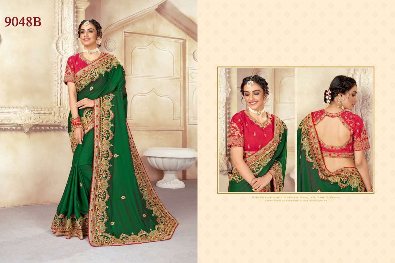 heritage vol 11 series 9045-9049 heavy fancy embroidered saree