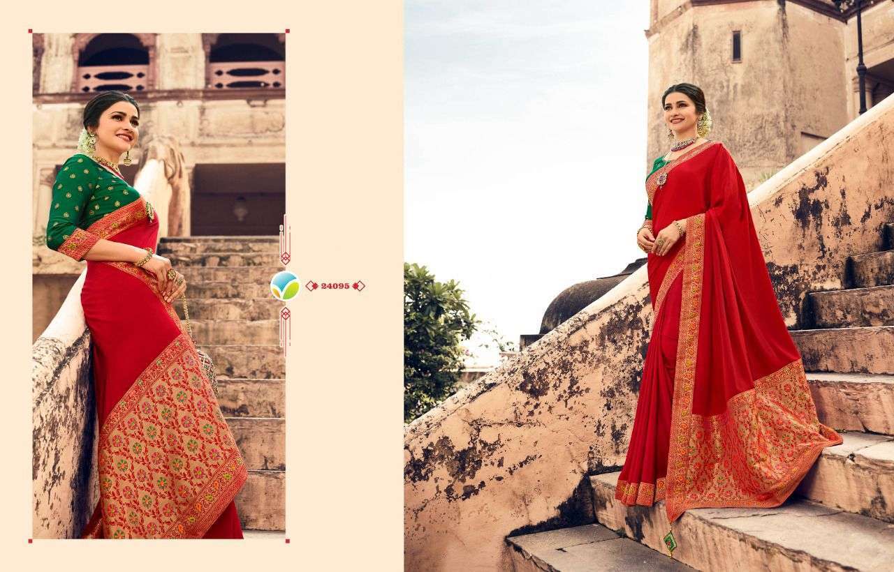 HERITAGE VOL 4 BY VINAY SILK CRAPE EXCLUSIVE FANCY SAREE WHOLESALER