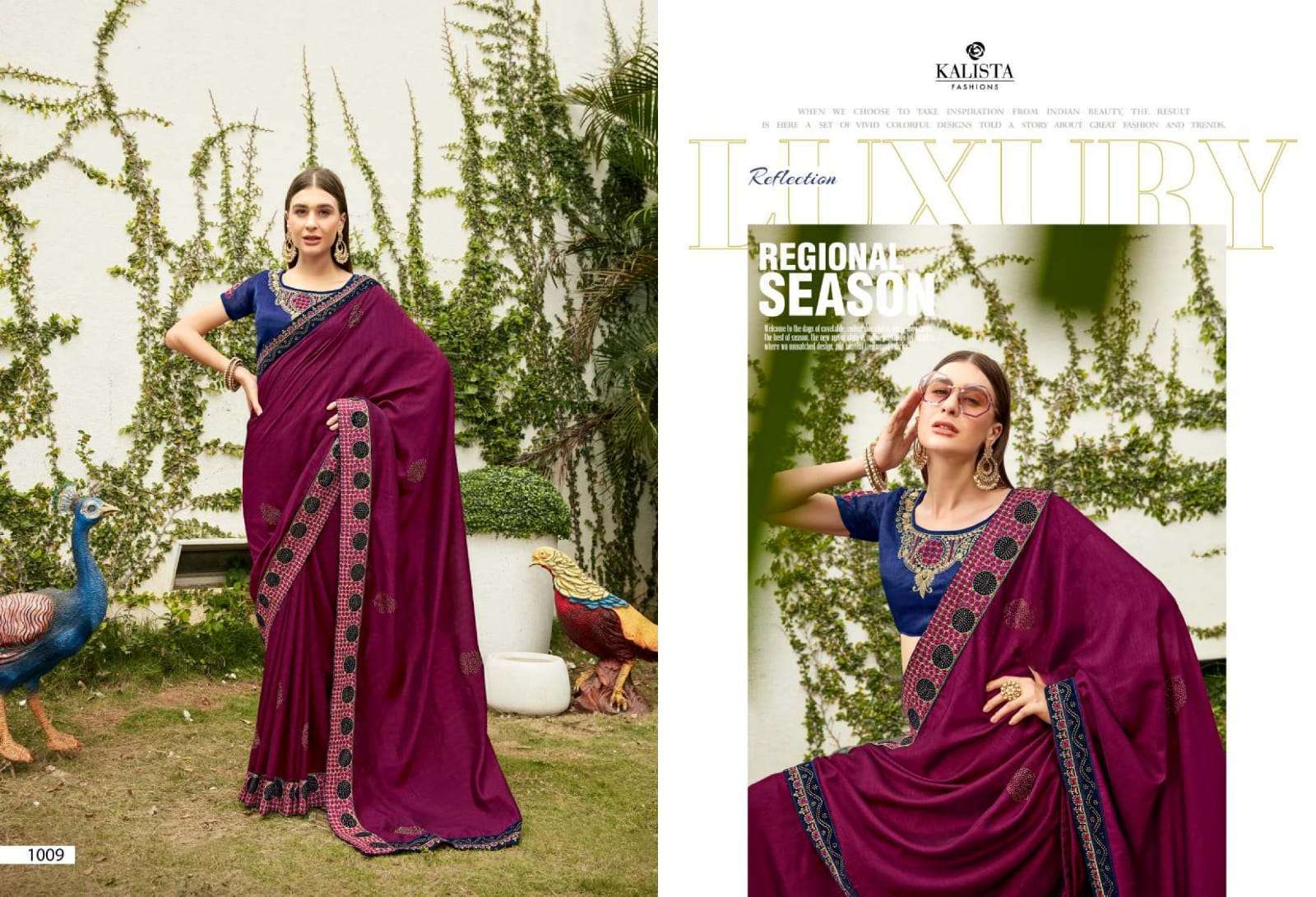 kalista alisha vol 2 series 1007-1012 Heavy blouse with Swaroskvi saree