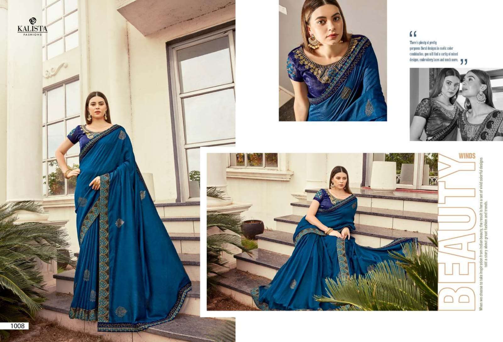 kalista alisha vol 2 series 1007-1012 Heavy blouse with Swaroskvi saree
