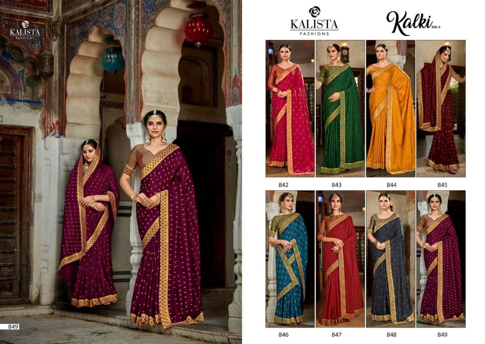 kalista kalki vol 3 series 842-849 Vichitra due drop saree