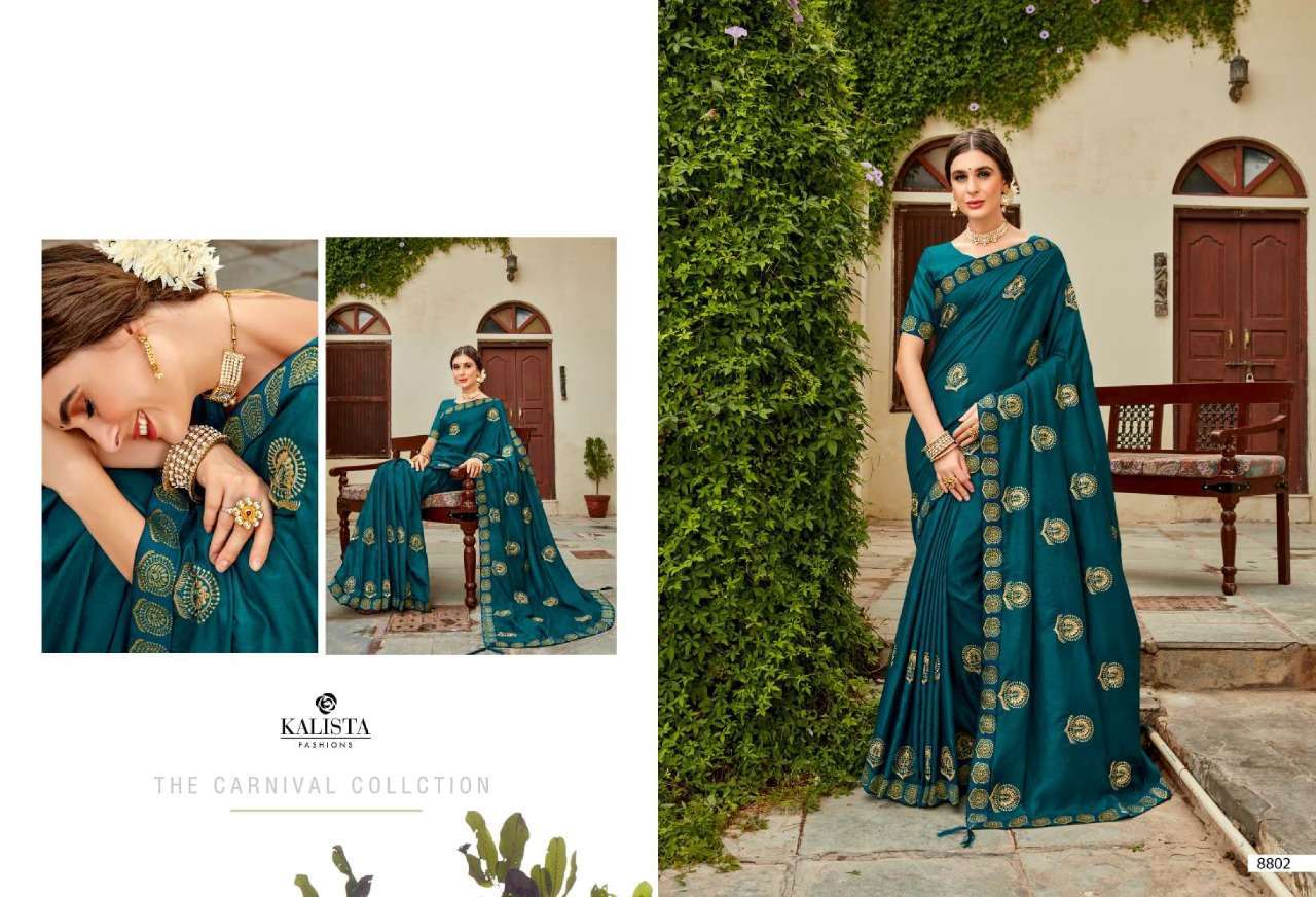 kalista superhit series 8801-8808 pure vichitra silk saree