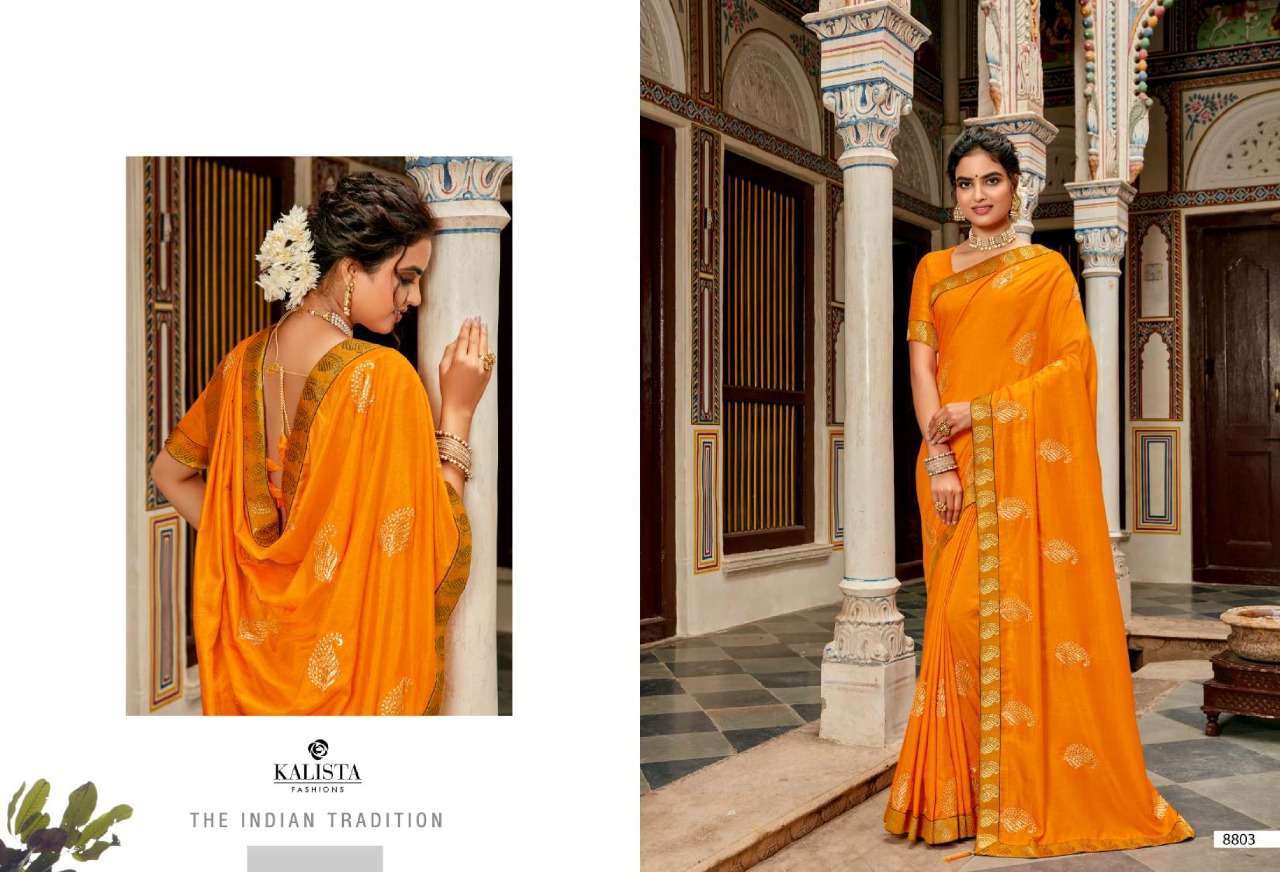 kalista superhit series 8801-8808 pure vichitra silk saree