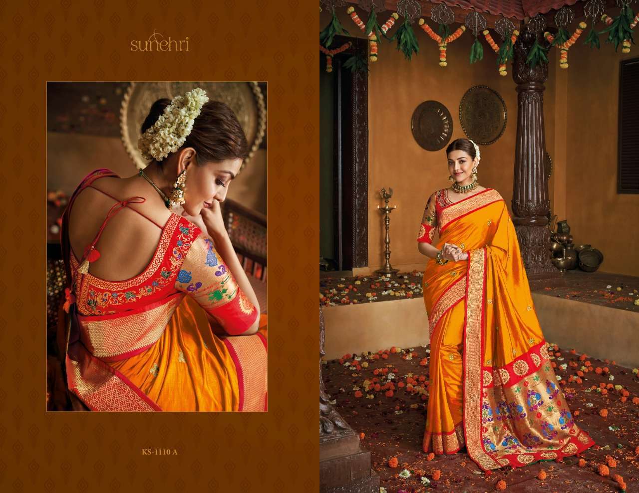 KIMORA SUNEHRI DESIGN 1110 COLORS SILK RICH LOOK PARTY WEAR SARIS