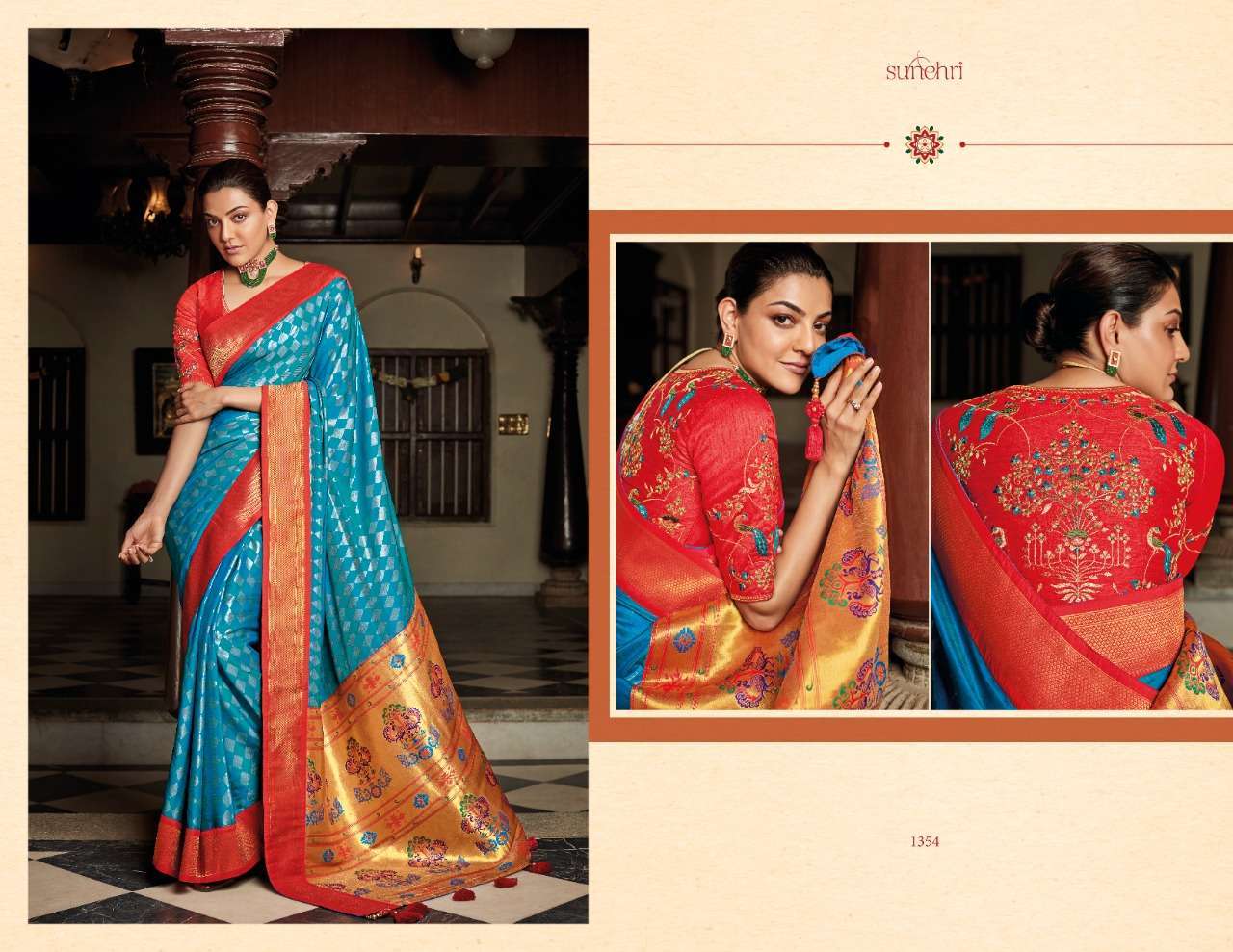 KIMORA SUNHERI 1354 COLORS ELEGANT LOOK SILK SARIS EXPORTS