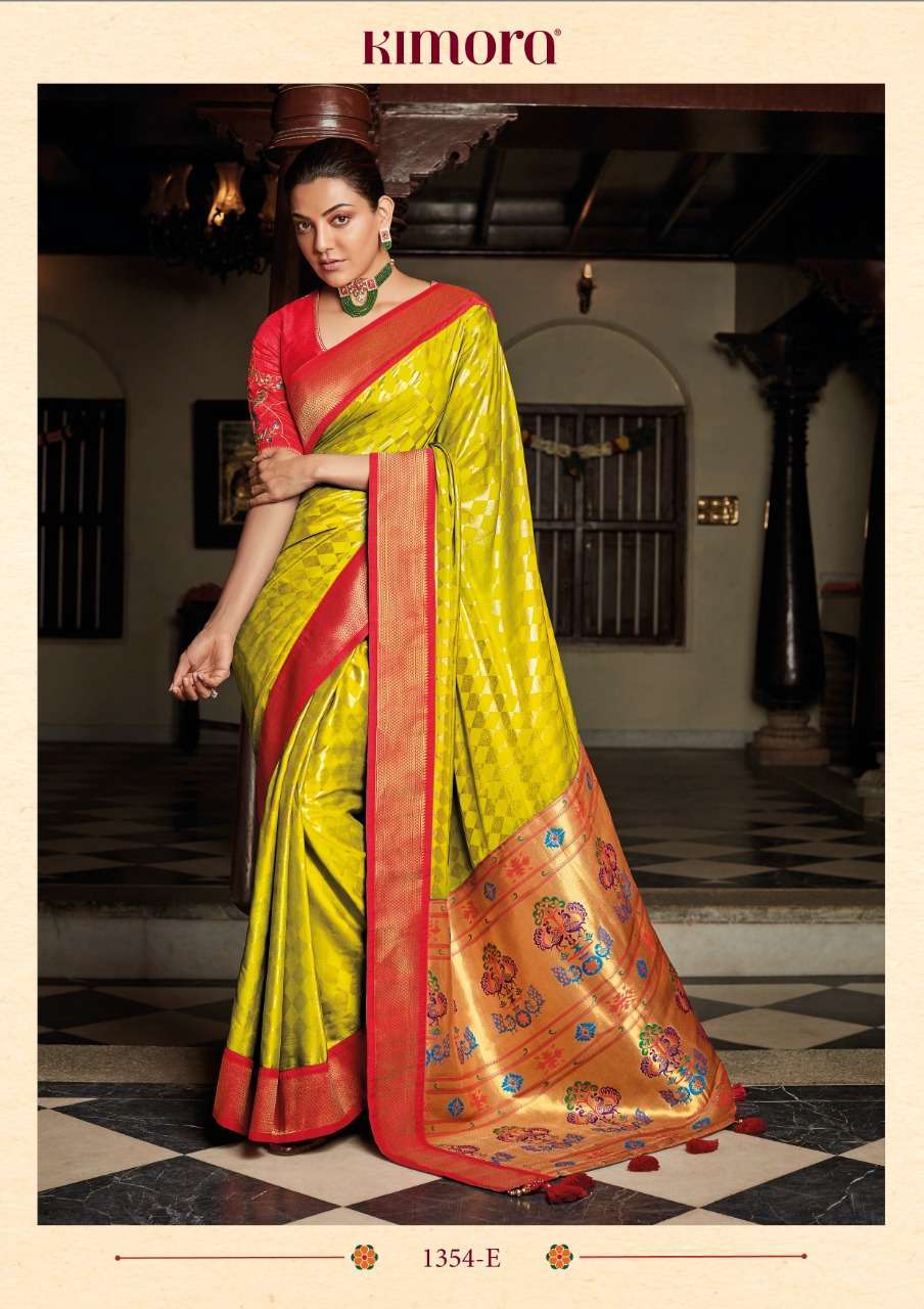 KIMORA SUNHERI 1354 COLORS ELEGANT LOOK SILK SARIS EXPORTS