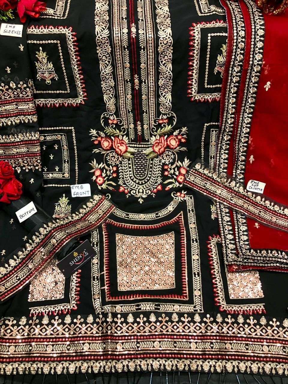 MIX BRAND PAKISTANI SUPER HIT DESIGNER FAUX GEORGTETE SUIT SINGLES AVAILABLE 