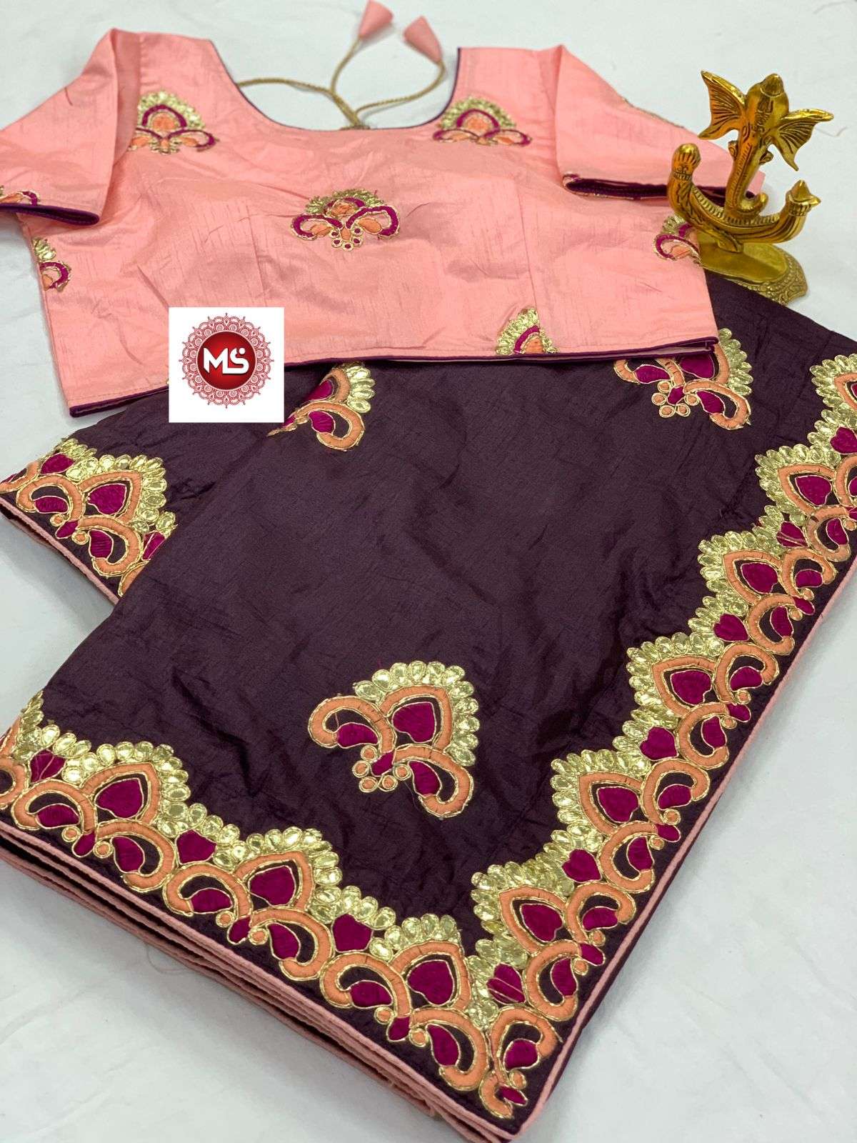 MS BRAND DOLA BORDER DESIGNER DOLA SILK SAREE 