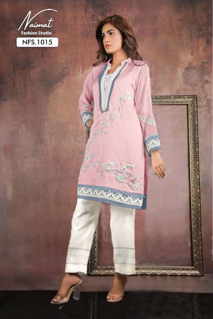 naimat fashion nfs 1015 Pure Georgette Tunic with designer Hand Work & Lace Work 