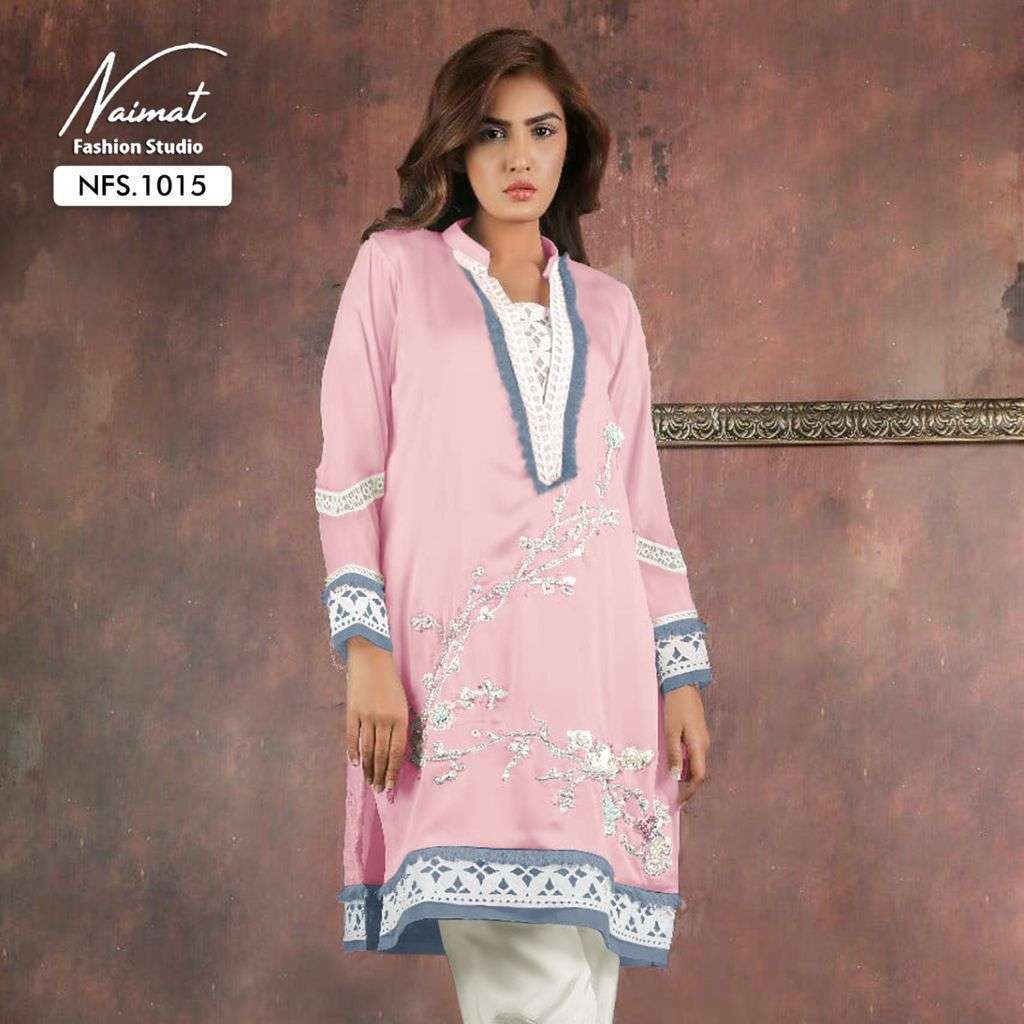 naimat fashion nfs 1015 Pure Georgette Tunic with designer Hand Work & Lace Work 