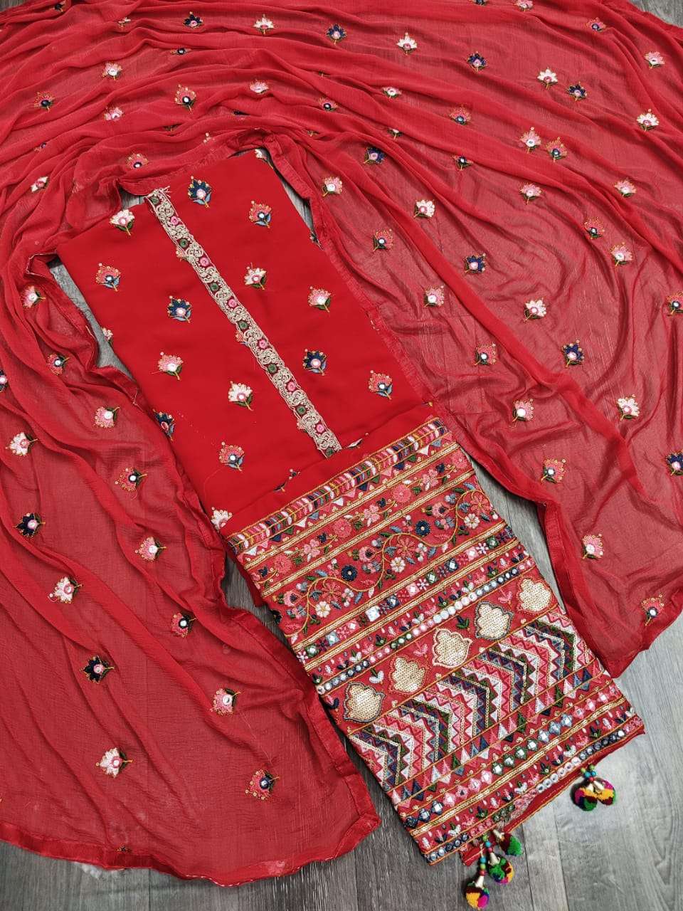 RUBY DESIGNER FAUX GEORGETTE NON CATALOG SUIT 