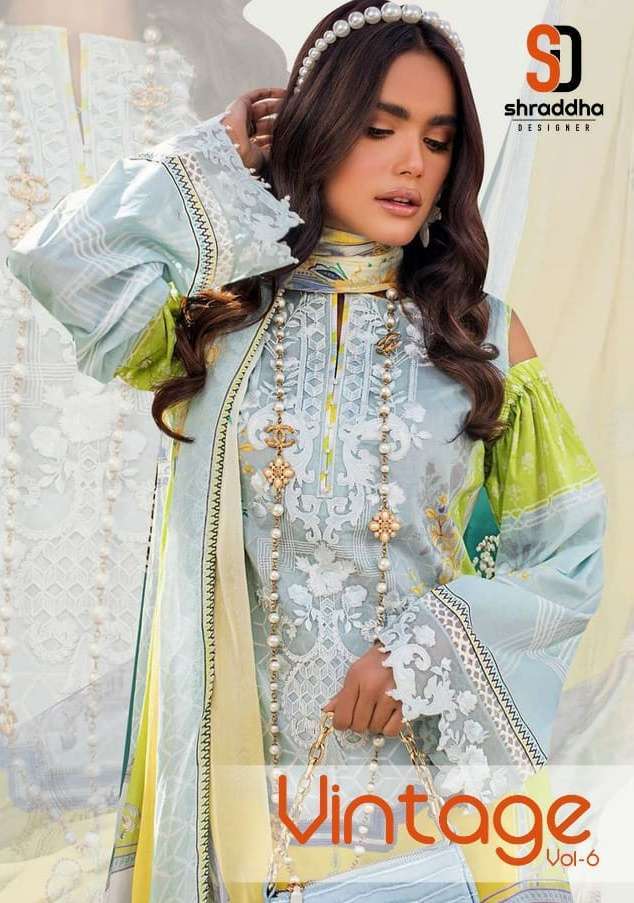 shraddha vintage vol 6 series 1001-1006 lawn cotton Pakistani suit
