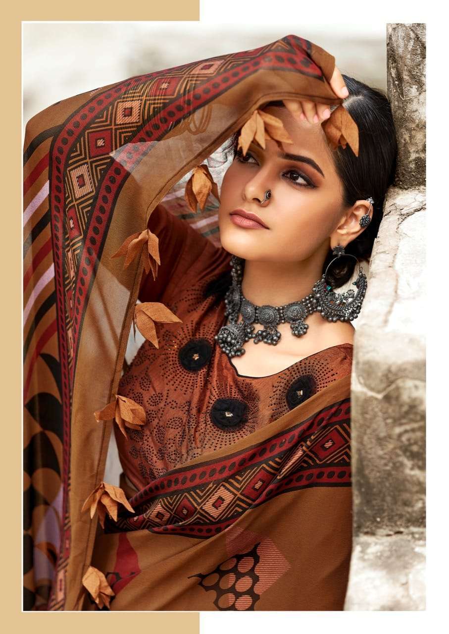 sr brand black georgette series 01-08 black georgette with swaroski work saree