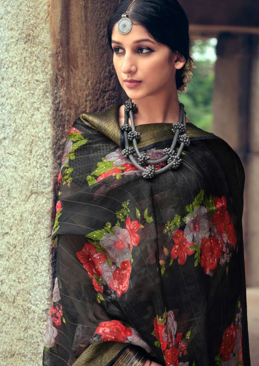SR BRAND NETRA ORGANZA DIGITAL FANCY ETHNIC WEAR SAREES AUTHORIZED SUPPLIER