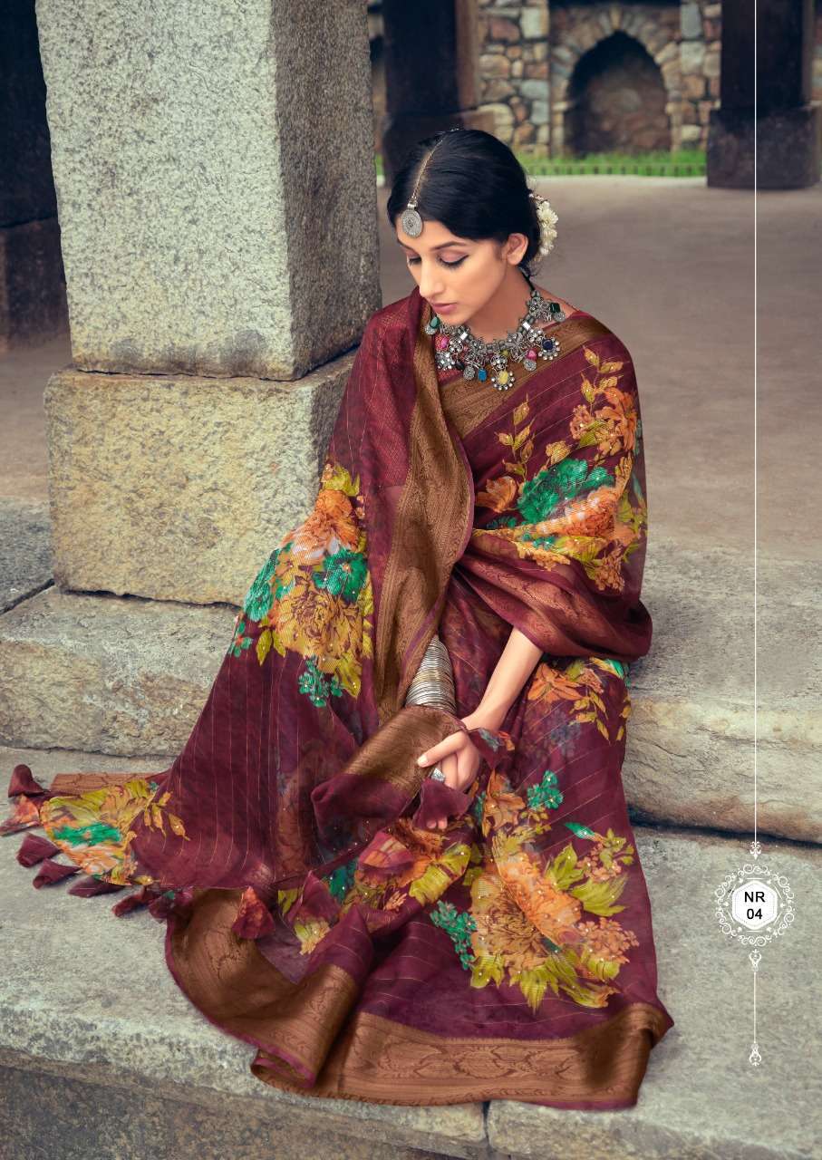 SR BRAND NETRA ORGANZA DIGITAL FANCY ETHNIC WEAR SAREES AUTHORIZED SUPPLIER