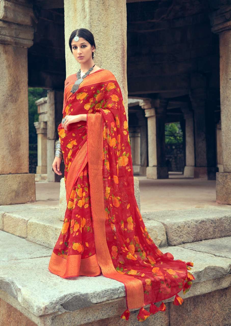SR BRAND NETRA ORGANZA DIGITAL FANCY ETHNIC WEAR SAREES AUTHORIZED SUPPLIER