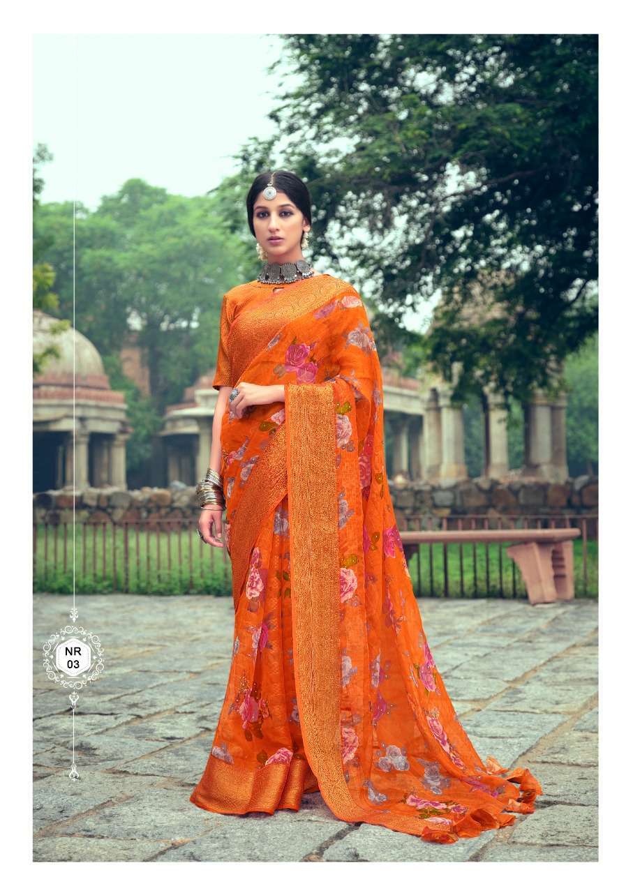 SR BRAND NETRA ORGANZA DIGITAL FANCY ETHNIC WEAR SAREES AUTHORIZED SUPPLIER