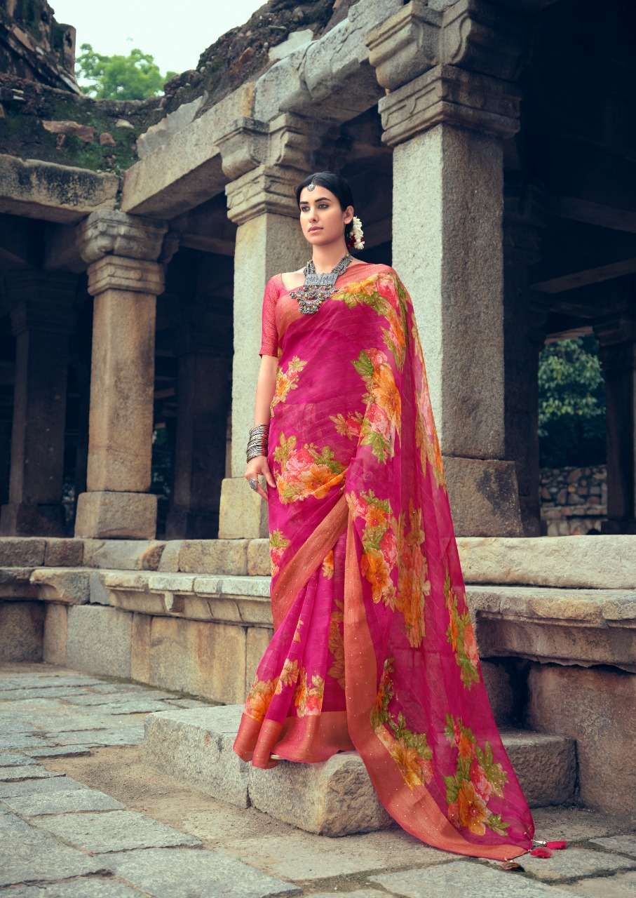 SR BRAND NETRA ORGANZA DIGITAL FANCY ETHNIC WEAR SAREES AUTHORIZED SUPPLIER