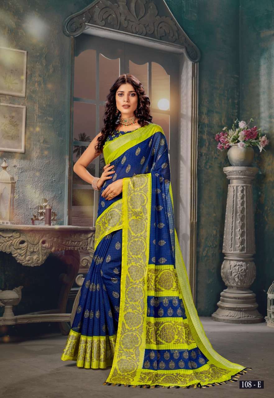vinamra corporation silver 7 patta series 108 cotton zari silver patta saree
