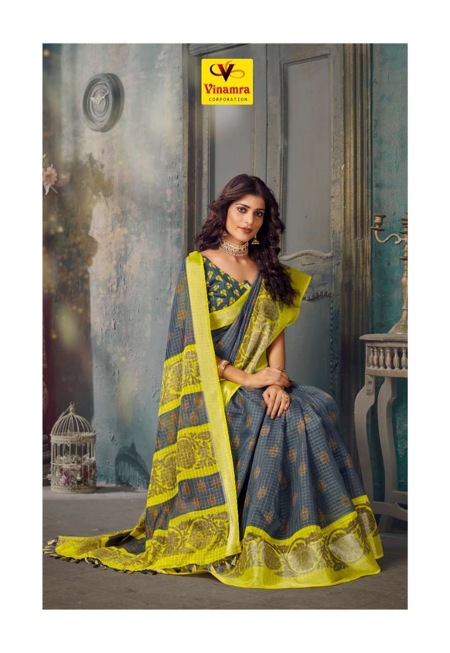 vinamra corporation silver 7 patta series 108 cotton zari silver patta saree