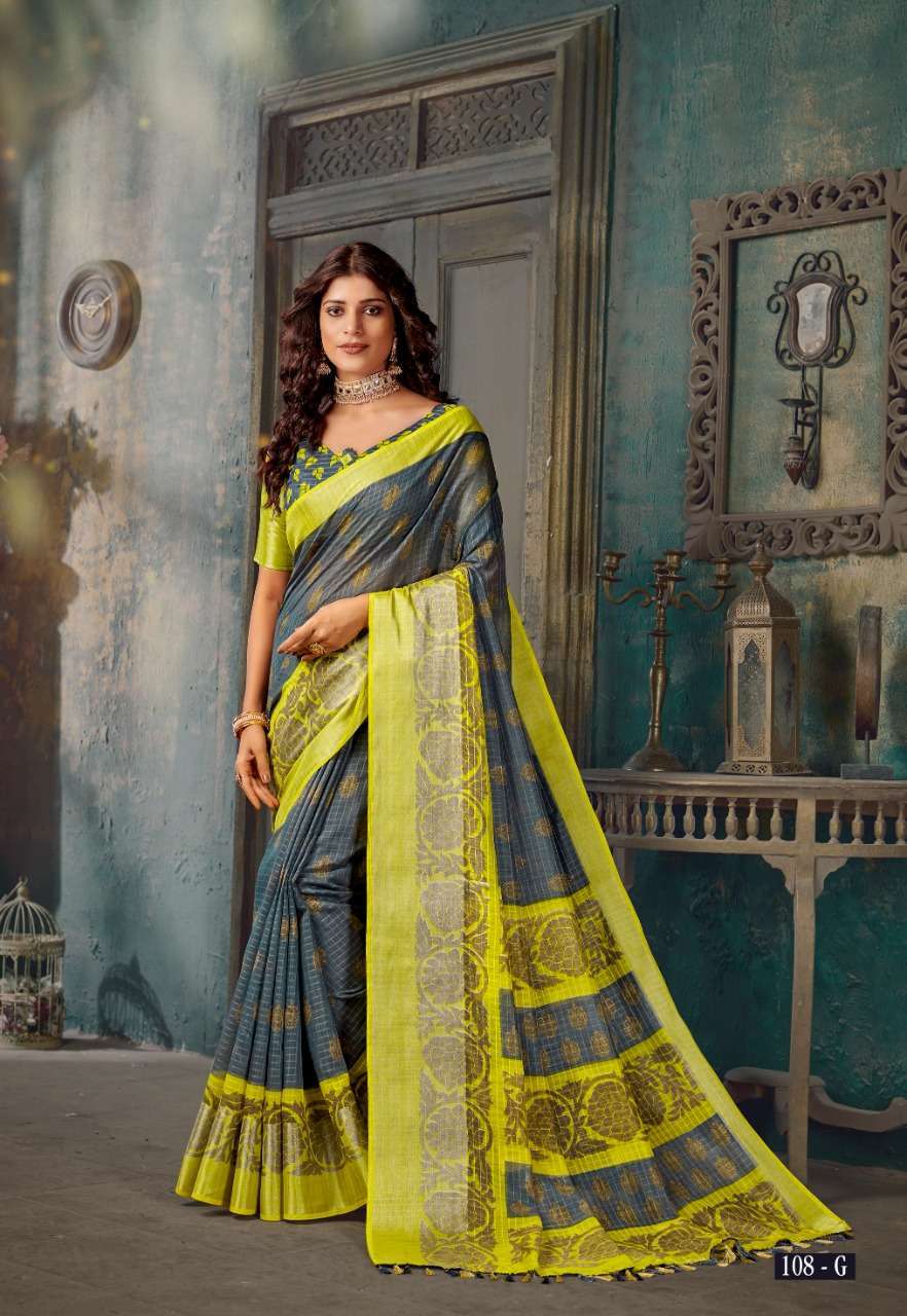 vinamra corporation silver 7 patta series 108 cotton zari silver patta saree