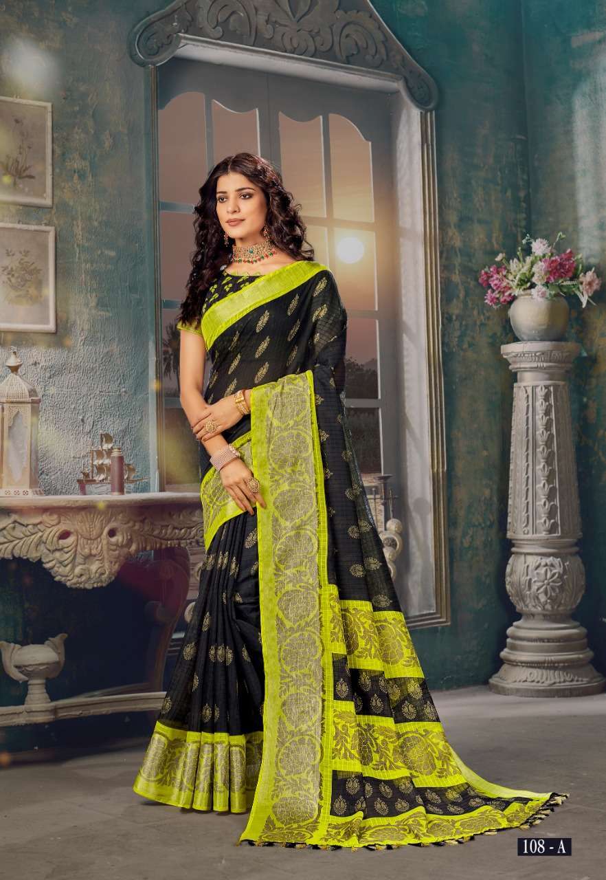 vinamra corporation silver 7 patta series 108 cotton zari silver patta saree