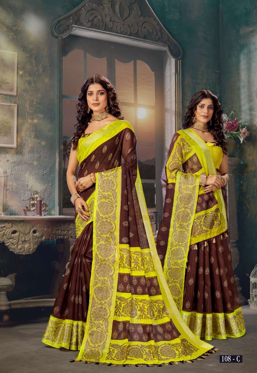 vinamra corporation silver 7 patta series 108 cotton zari silver patta saree