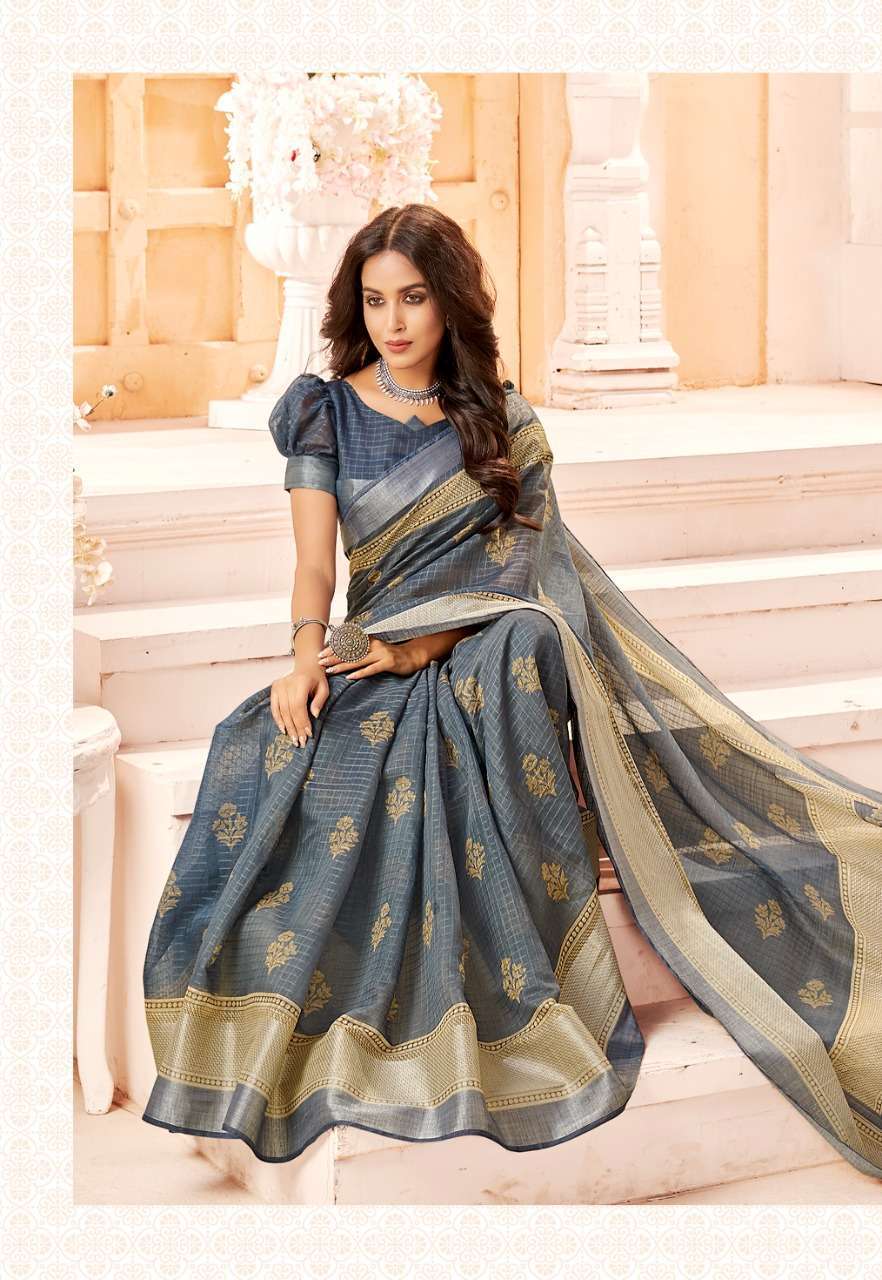 vinamra corporation silver 7 patta series 109 cotton zari silver patta saree