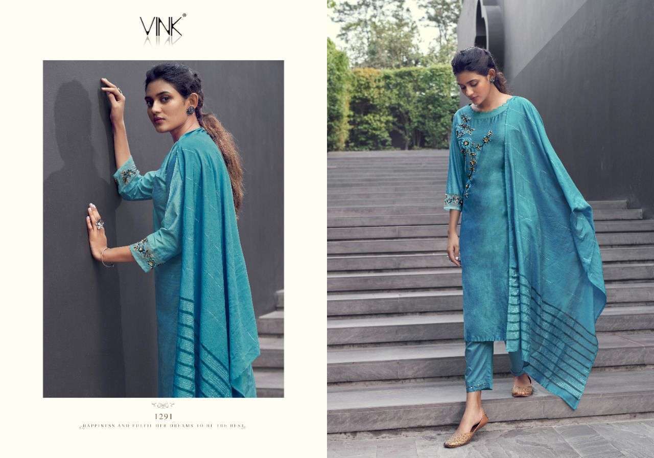 vink victoria series 1291-1296 applique organza handwork silk suit 