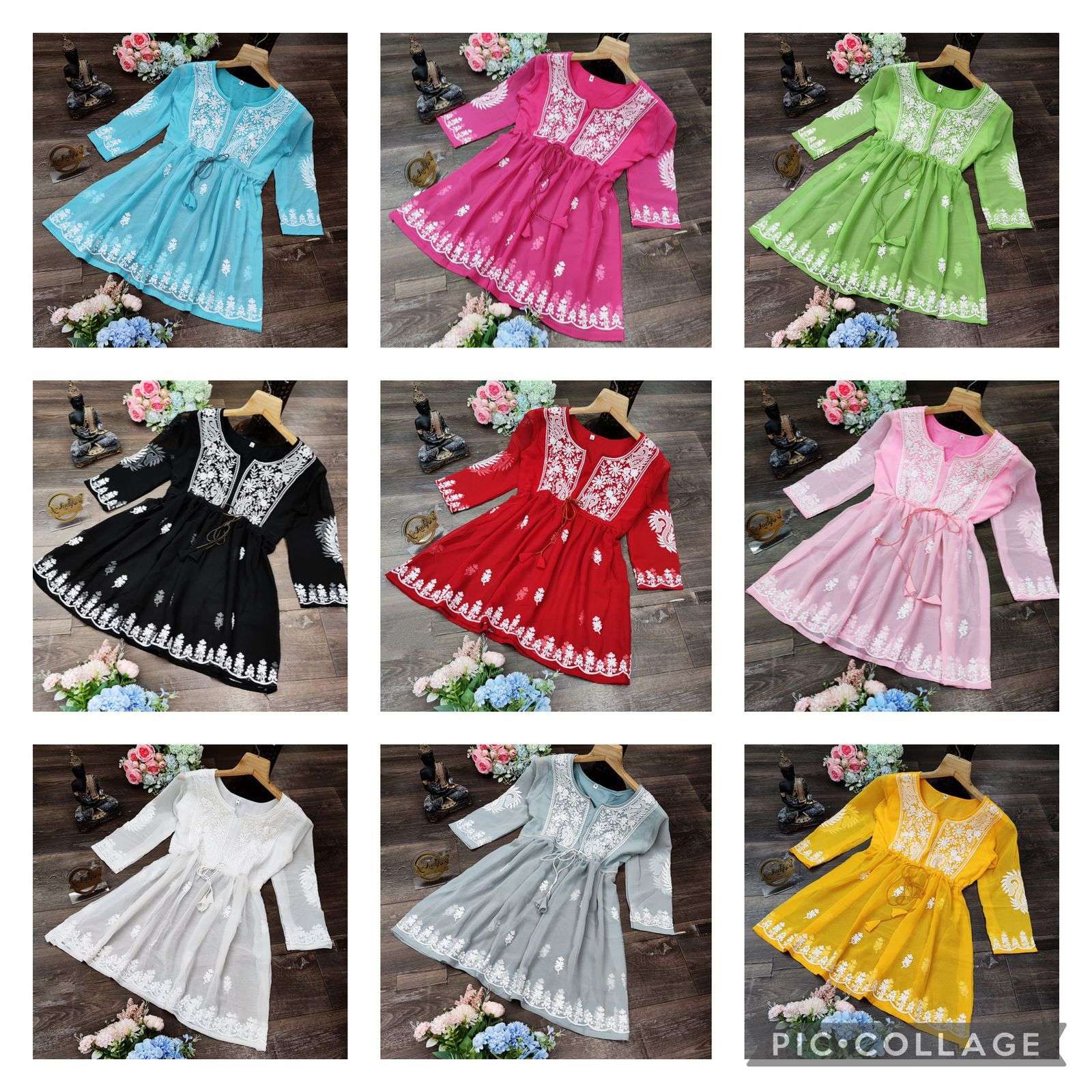 X-LADY BEAUTIFUL 9 COLORS DESIGNER FAUX GEORGETTE SHORT KURTI STYLE TOP